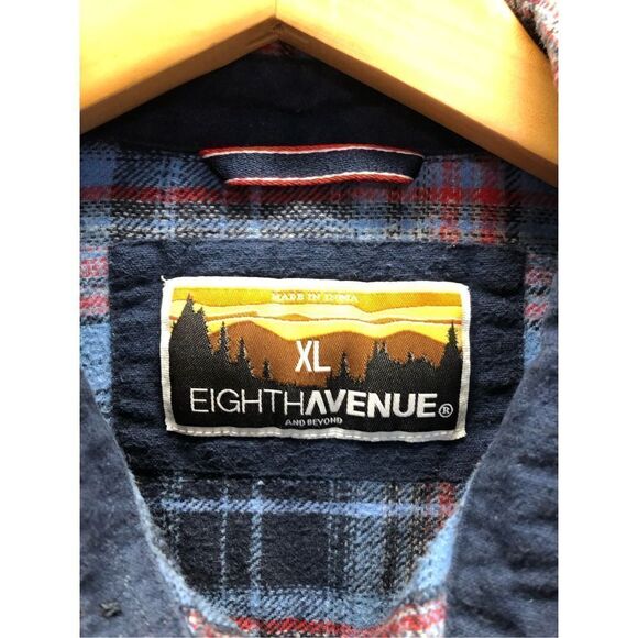 Eighth Avenue and Beyond Blue Red Flannel Size XL - Picture 3 of 4